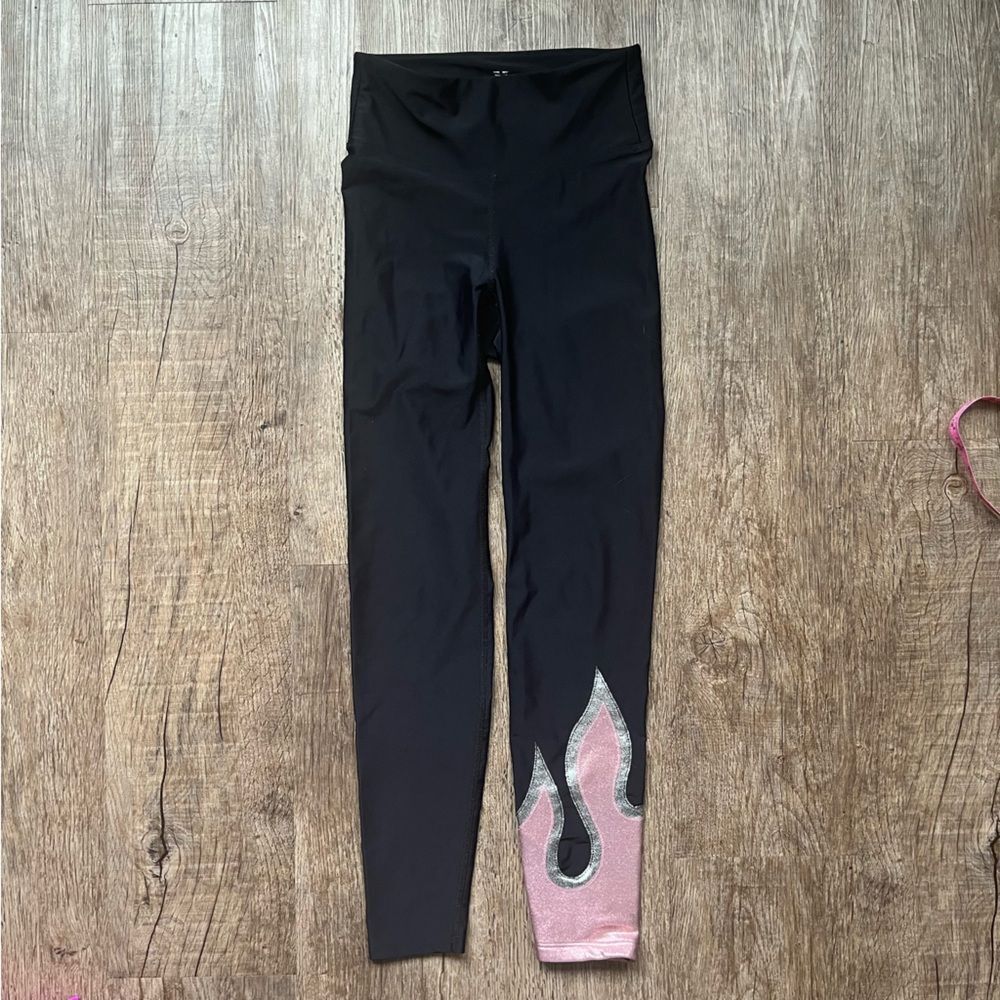 HEROINE SPORT Flame Leggings Black/Rose Gold/Platinum Small